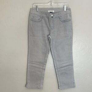 White House Black Market Light Gray Cropped Jeans